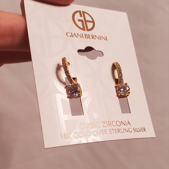 GIANI BERNINI Cubic Zirconia Huggie Hoop Earring 18k Gold-Plated Sterling Silver - Picture 3 of 8